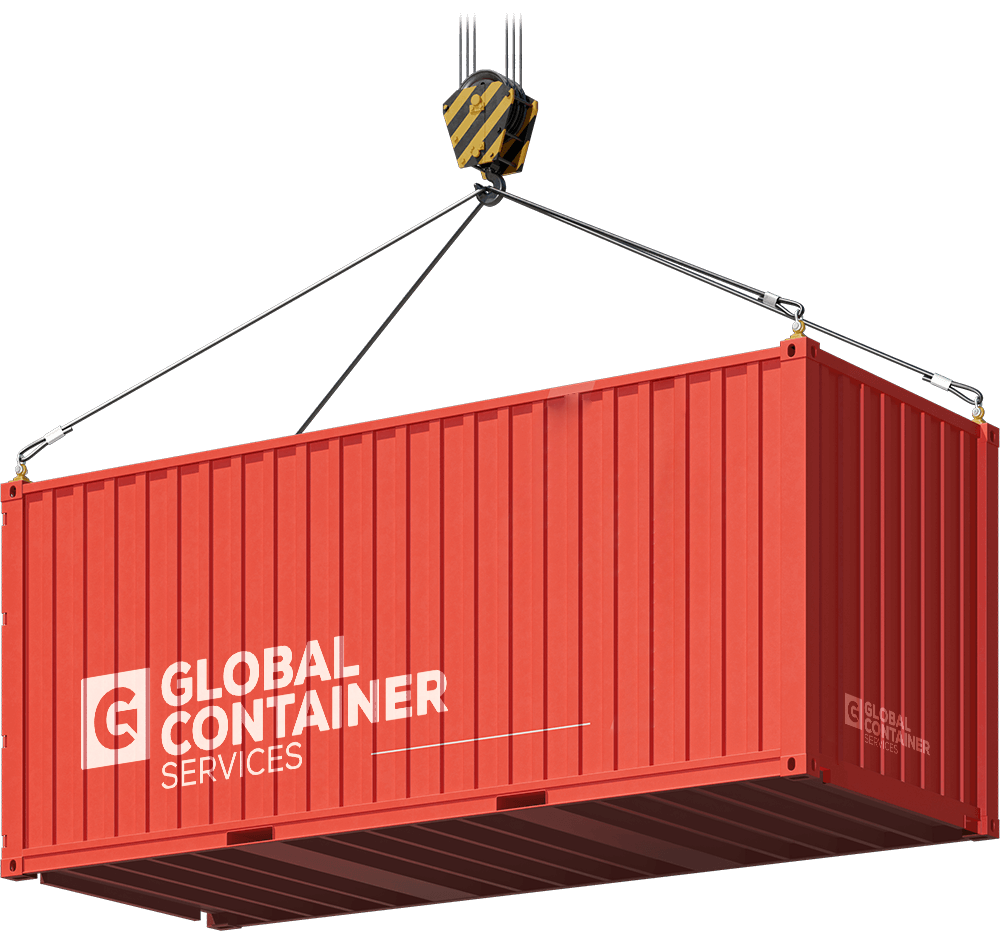 Global Container Services branded shipping container